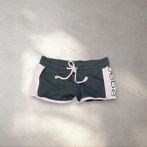 Bebe Grey & Pink Mini Shorts